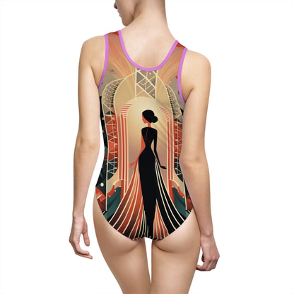 Art Deco Glamour Women's Classic One-Piece Swimsuit