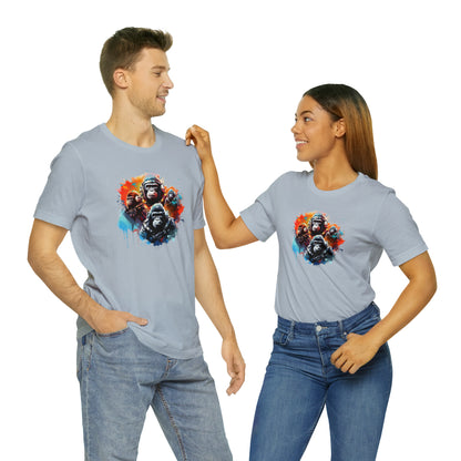 Gorillas in Space Unisex Jersey Short Sleeve Tee