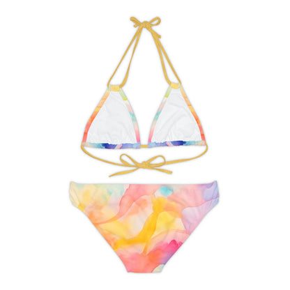 Watercolor Strappy Bikini Set