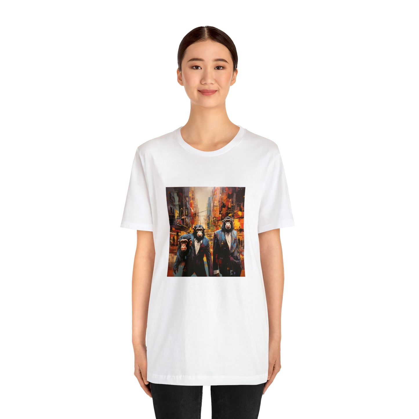 Apes in the City - Abstract Unisex Jersey Short Sleeve Tee