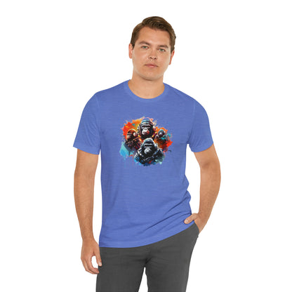 Gorillas in Space Unisex Jersey Short Sleeve Tee