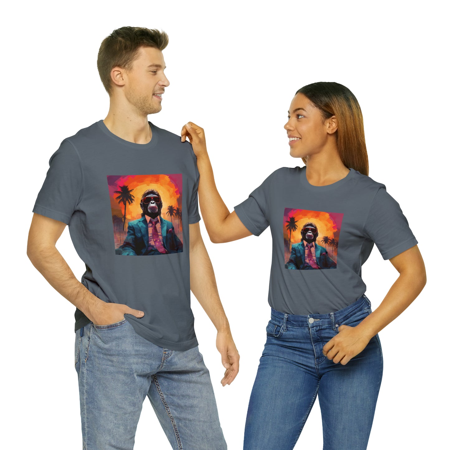 Miami Sunset Monkey Unisex Jersey Tee