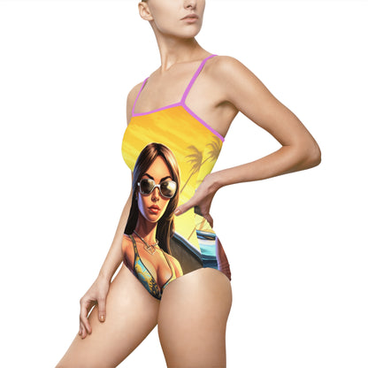 GTA-themed Women's One-piece Swimsuit - Show off your gaming style!