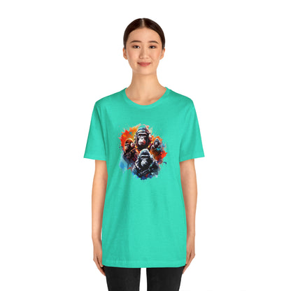 Gorillas in Space Unisex Jersey Short Sleeve Tee