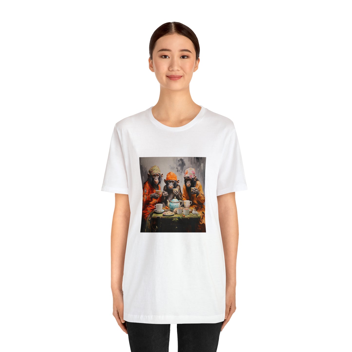 Sophisticated Monkey Tea Party Unisex Jersey Tee