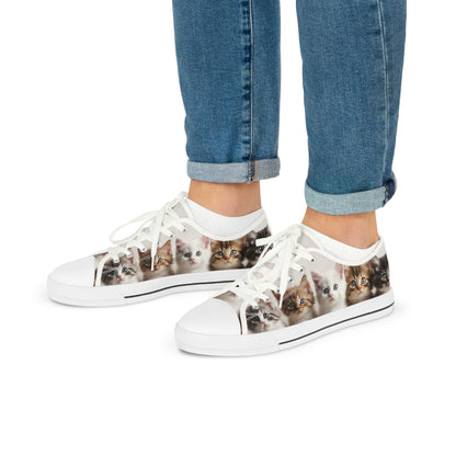 Men's Row of Kittens Low Top Sneakers