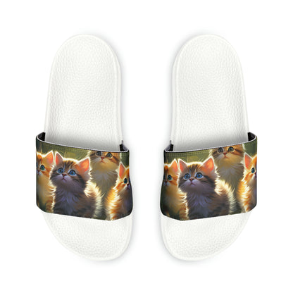 Youth PU Slide Sandals - Kittens