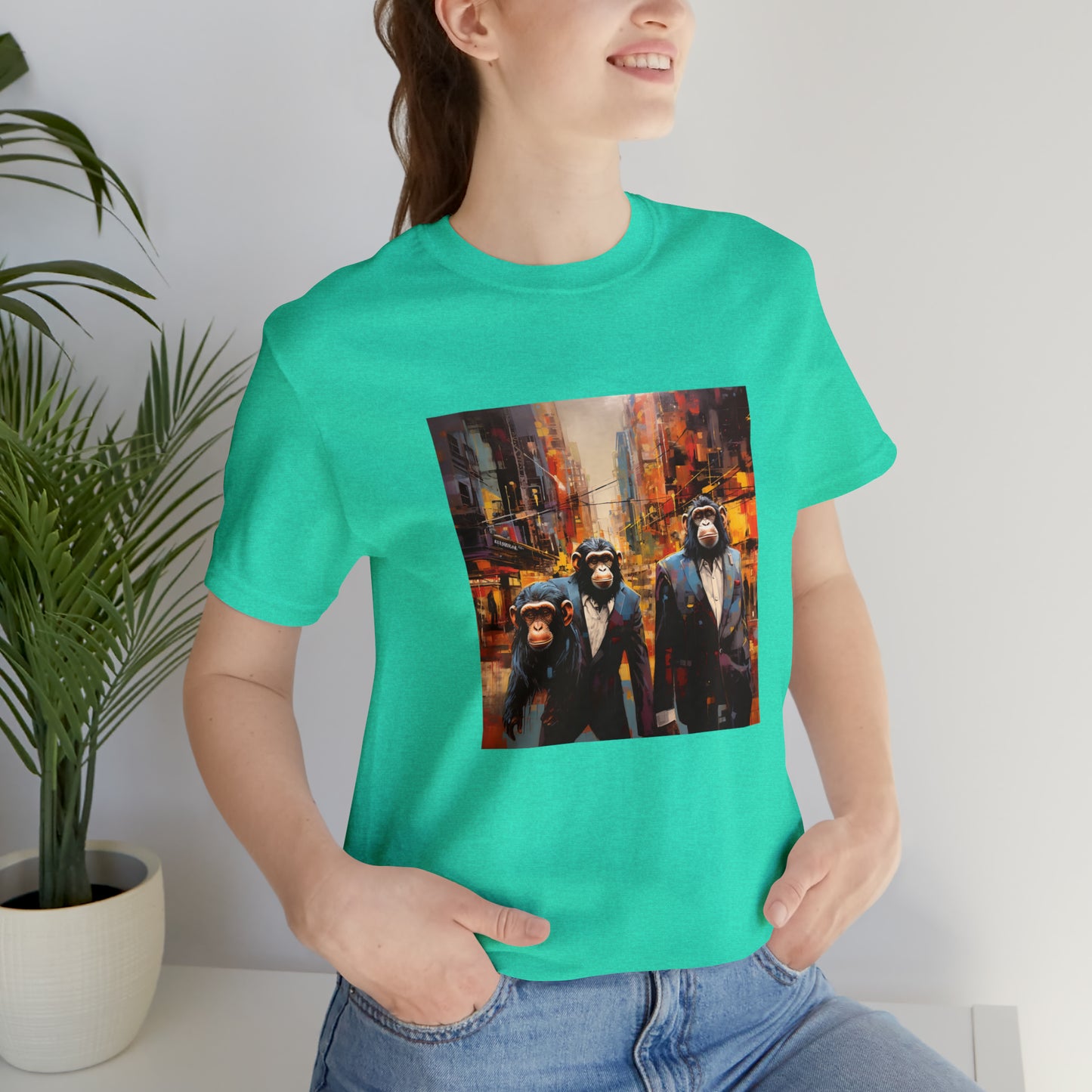 Apes in the City - Abstract Unisex Jersey Short Sleeve Tee