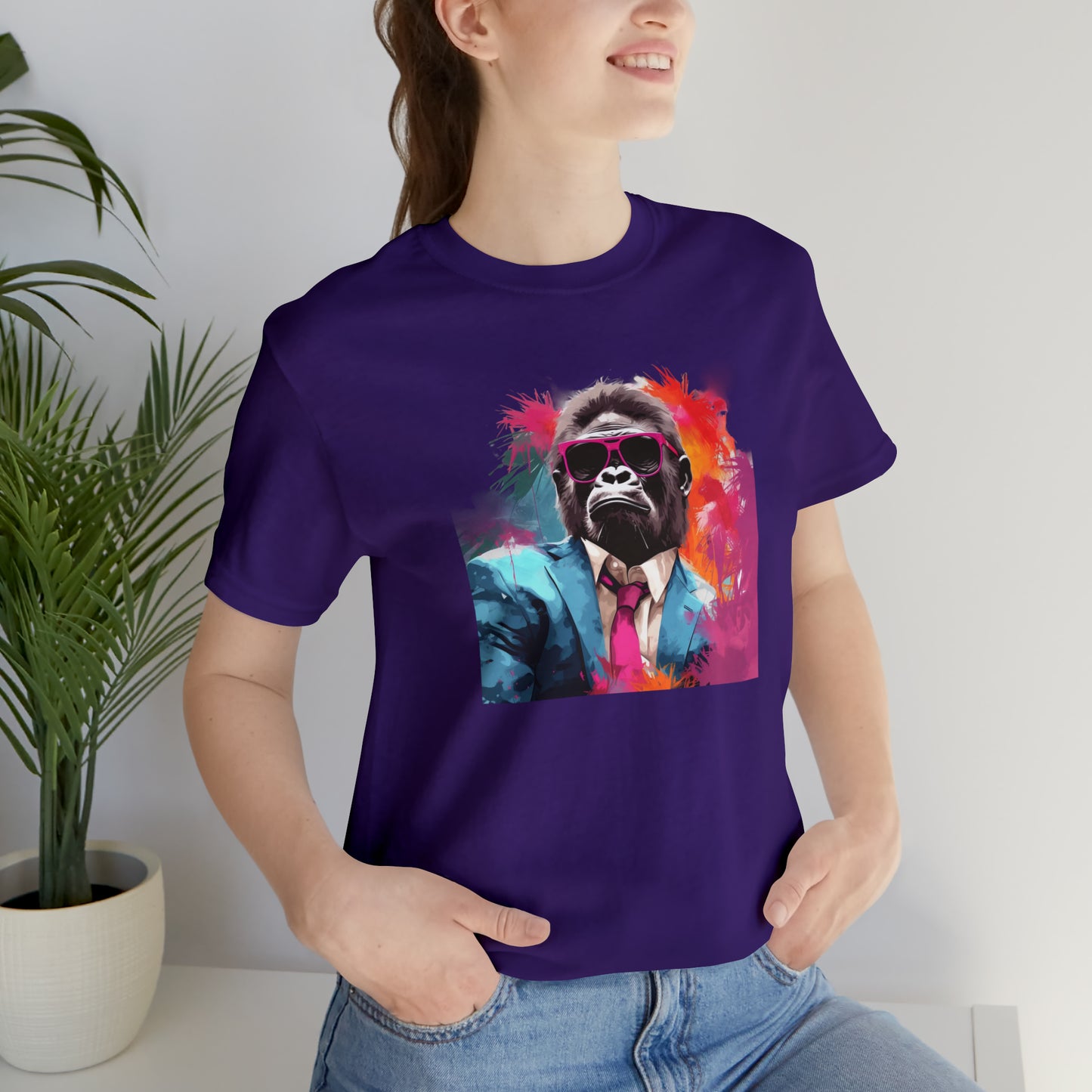 Miami Vice Gorilla - Unisex Jersey Short Sleeve Tee