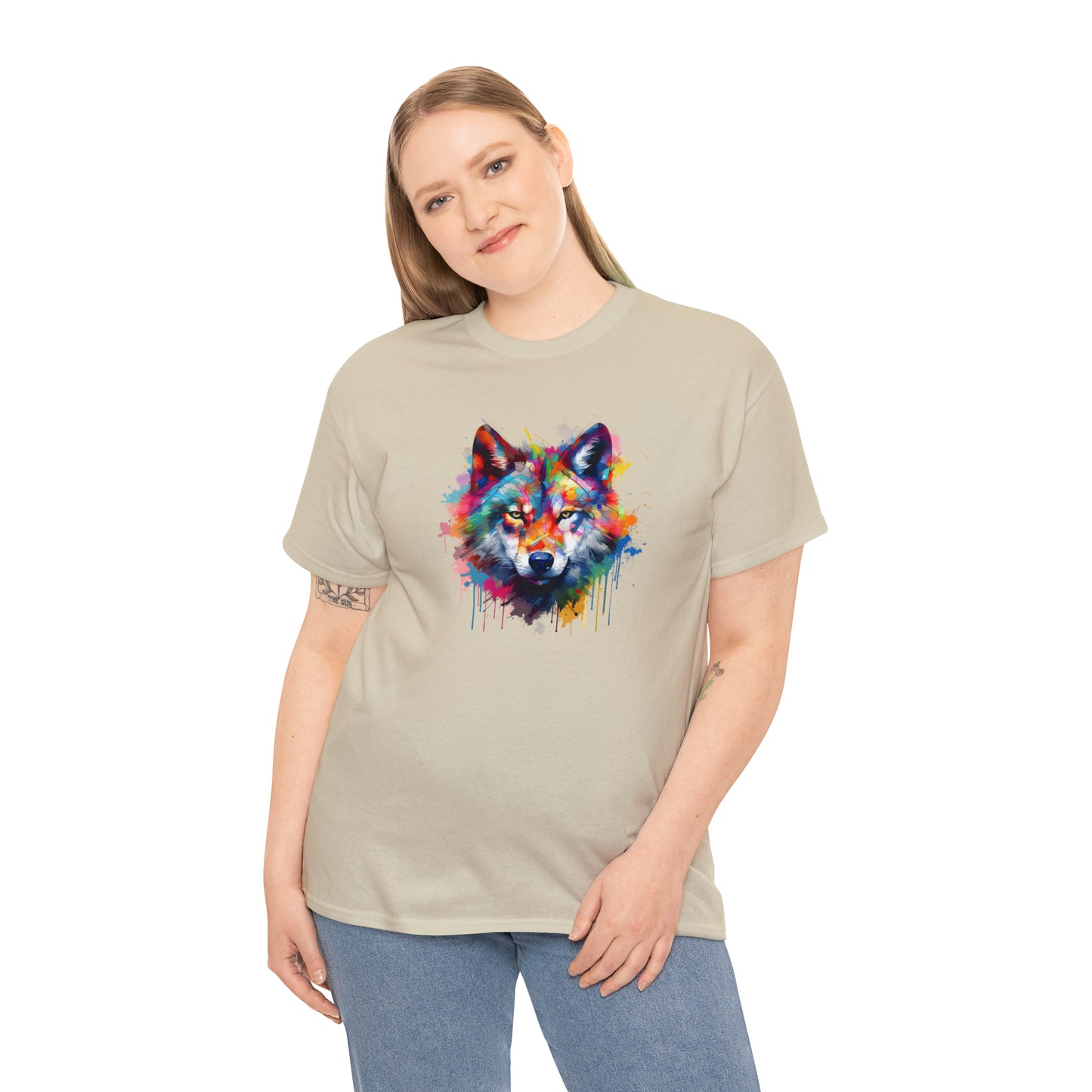 Wolf Abstract Unisex Heavy Cotton Tee