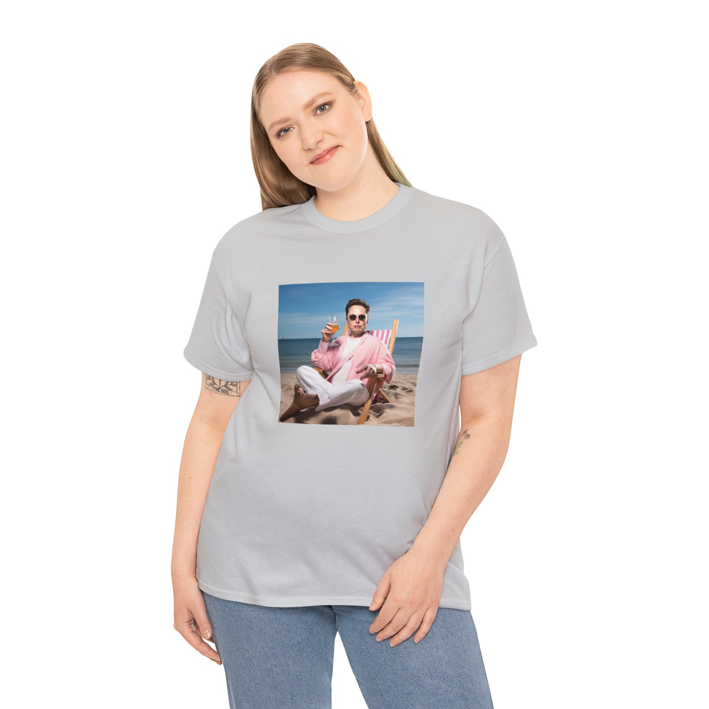 Elon Musk Beach Vibes Unisex Heavy Cotton Tee