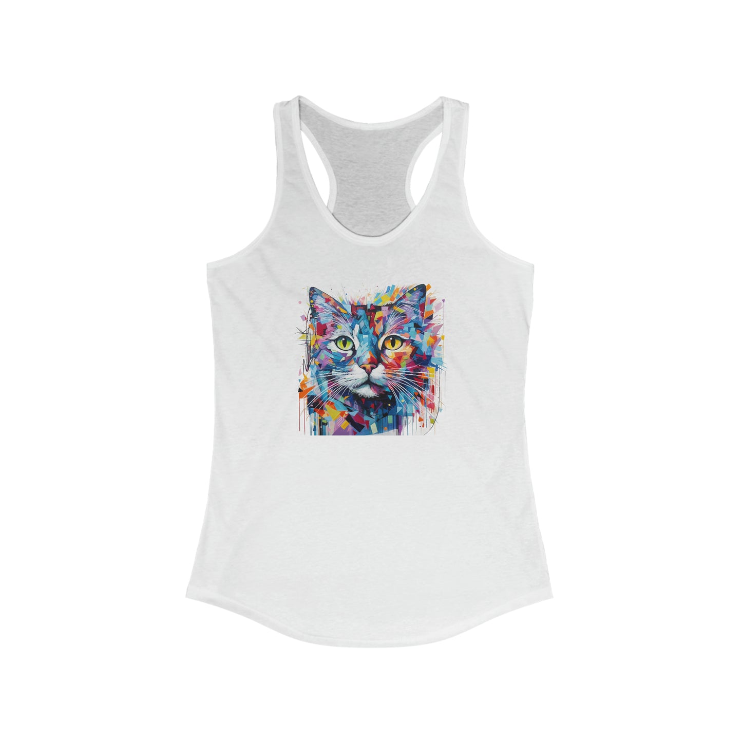 Women's Ideal Racerback Tank - Abstract Cat