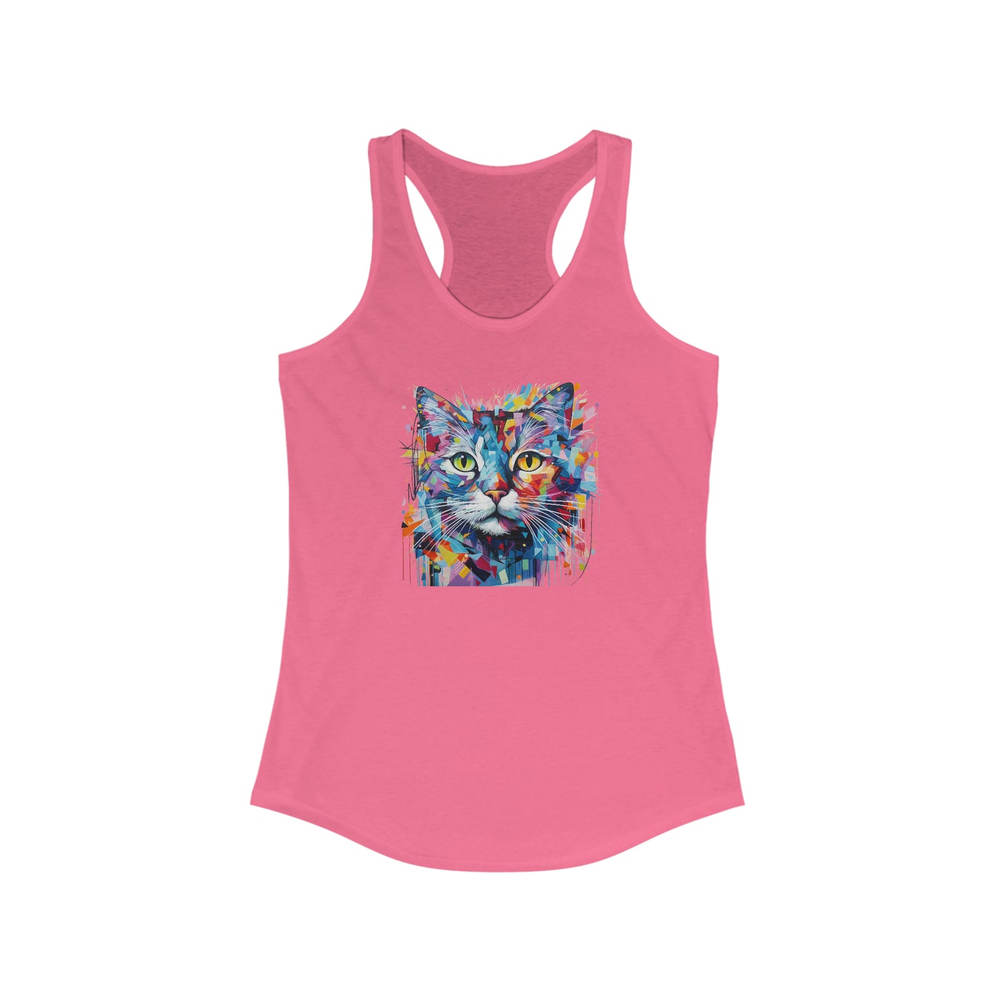 Women's Ideal Racerback Tank - Abstract Cat