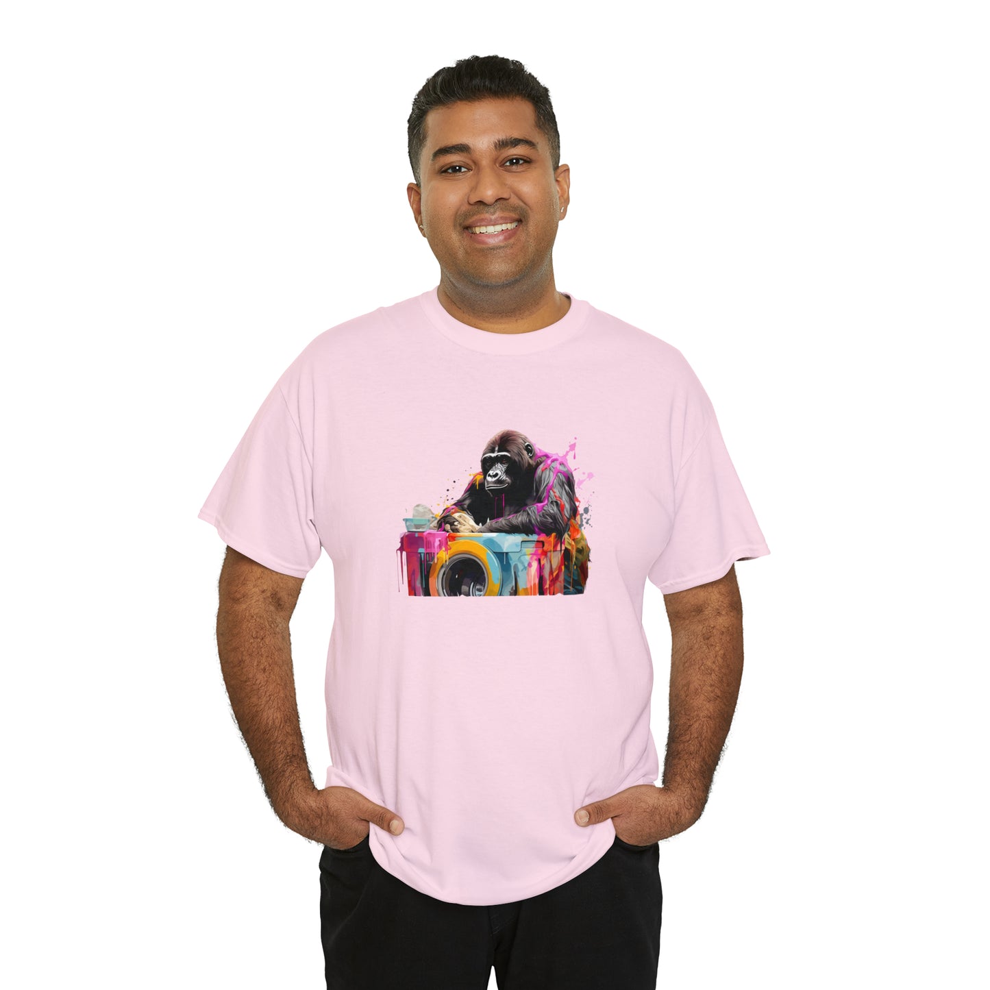 Gorilla Doing Laundry Unisex Heavy Cotton Tee