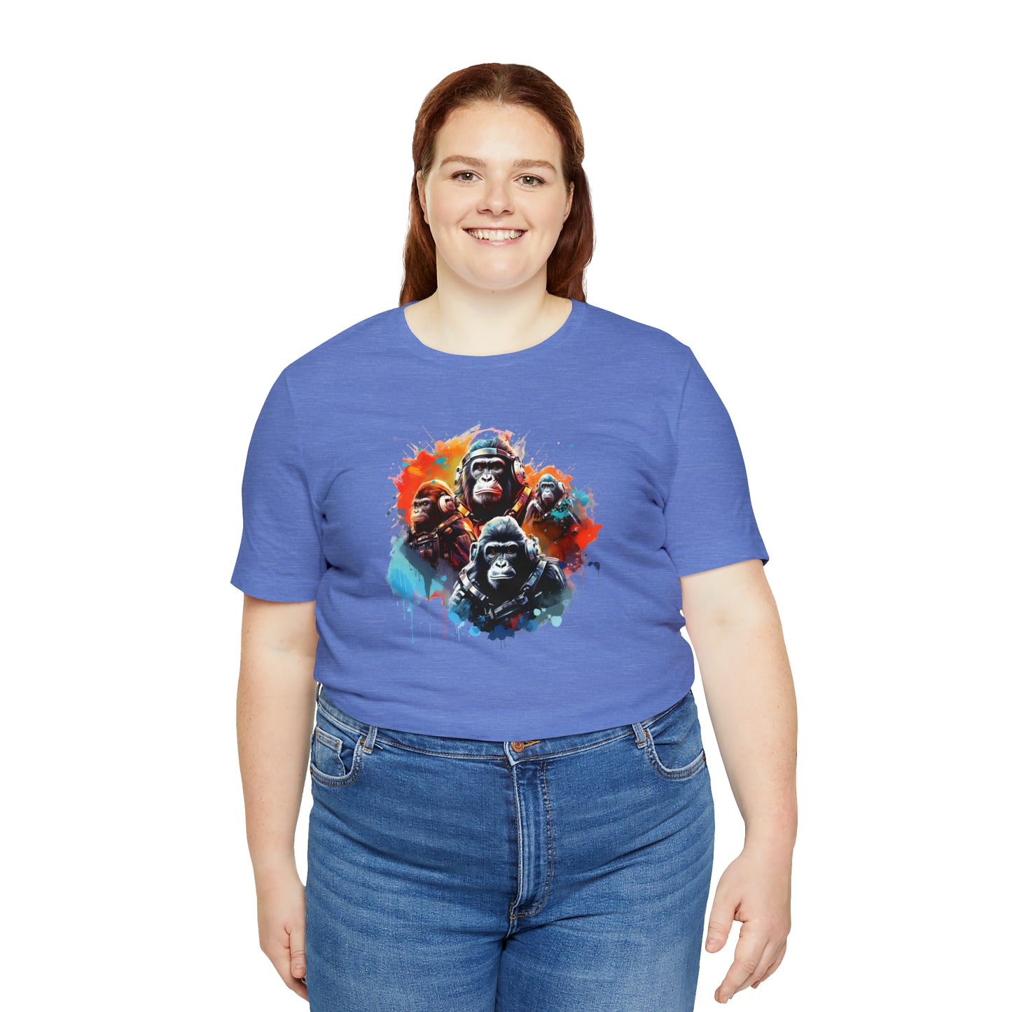 Gorillas in Space Unisex Jersey Short Sleeve Tee