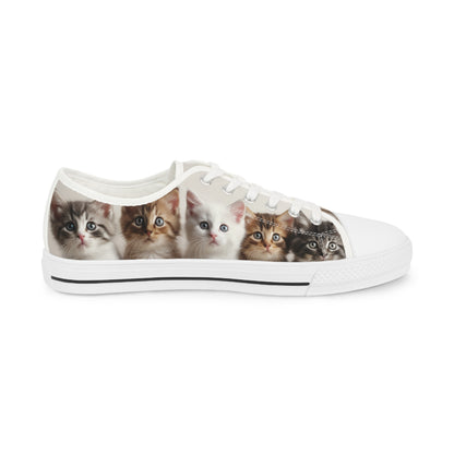 Men's Row of Kittens Low Top Sneakers