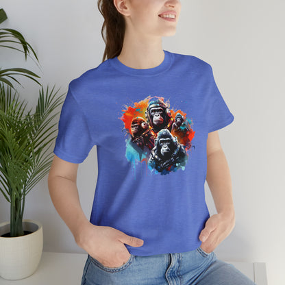 Gorillas in Space Unisex Jersey Short Sleeve Tee