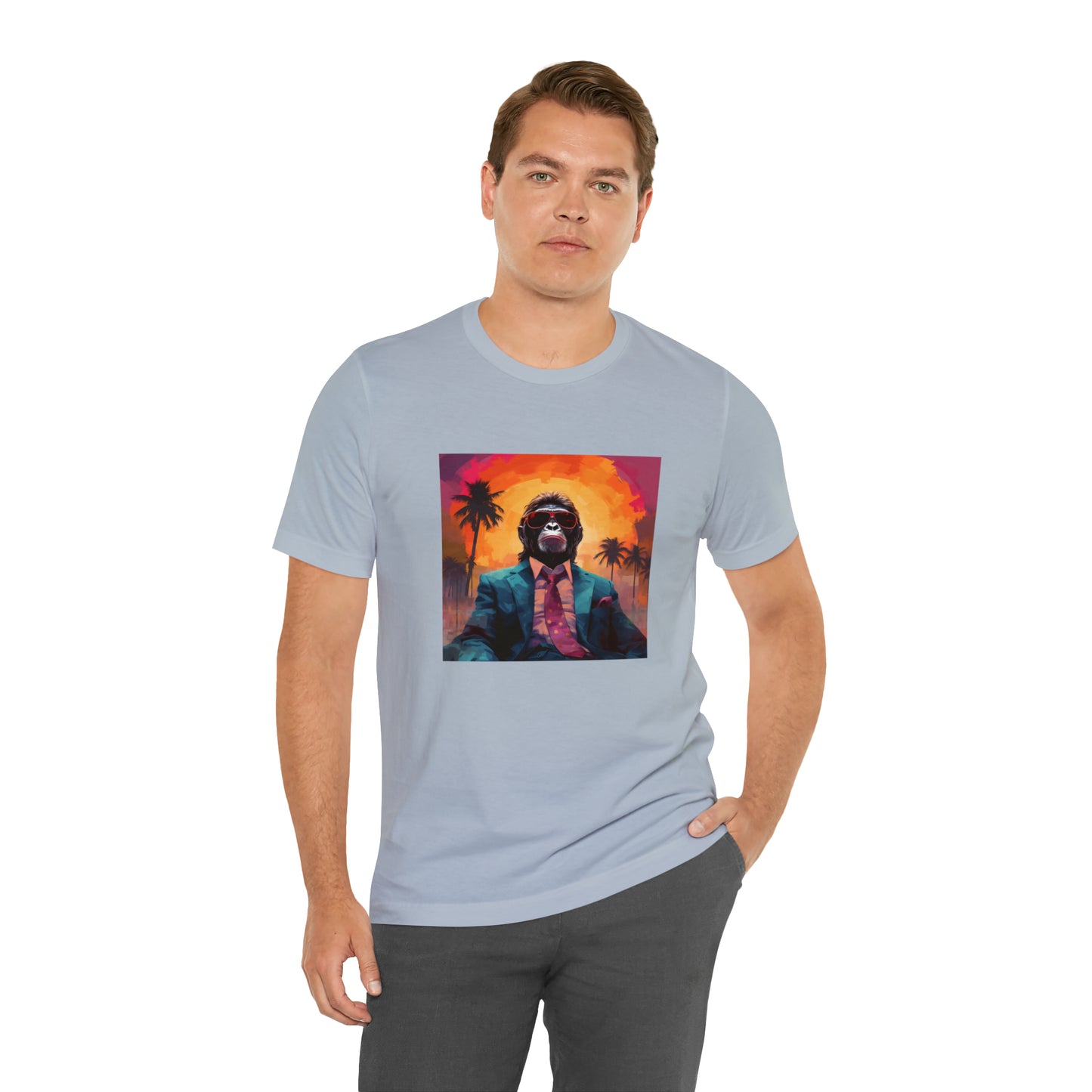 Miami Sunset Monkey Unisex Jersey Tee