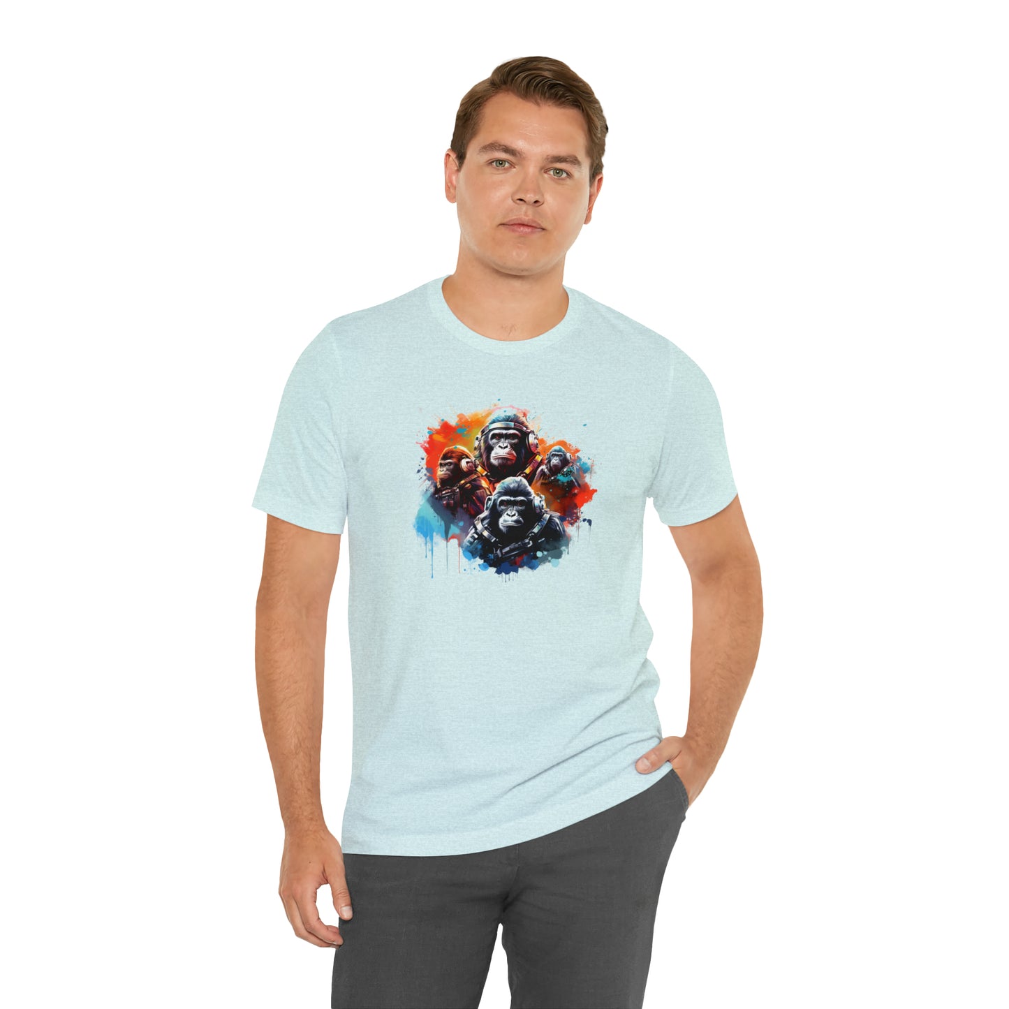 Gorillas in Space Unisex Jersey Short Sleeve Tee