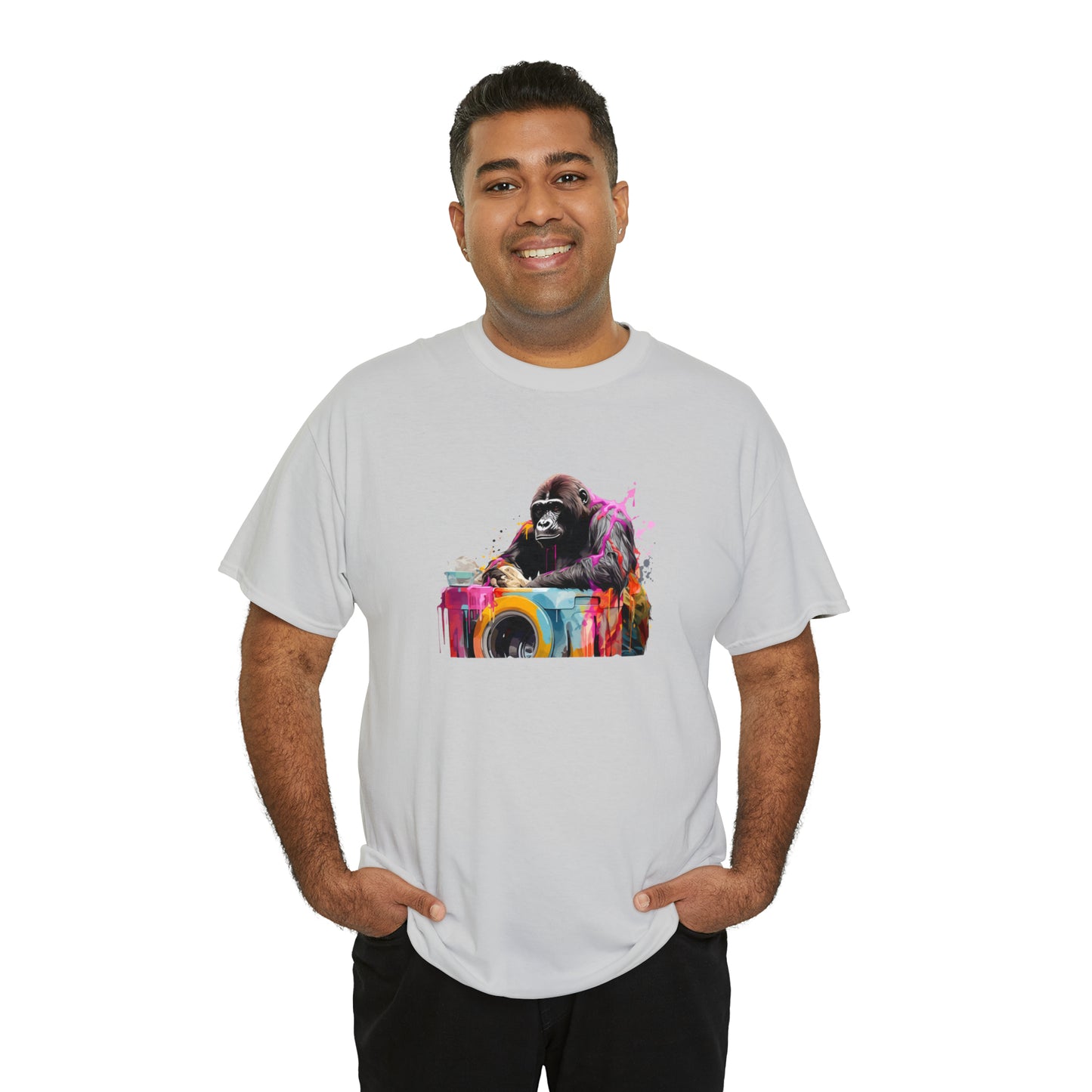 Gorilla Doing Laundry Unisex Heavy Cotton Tee