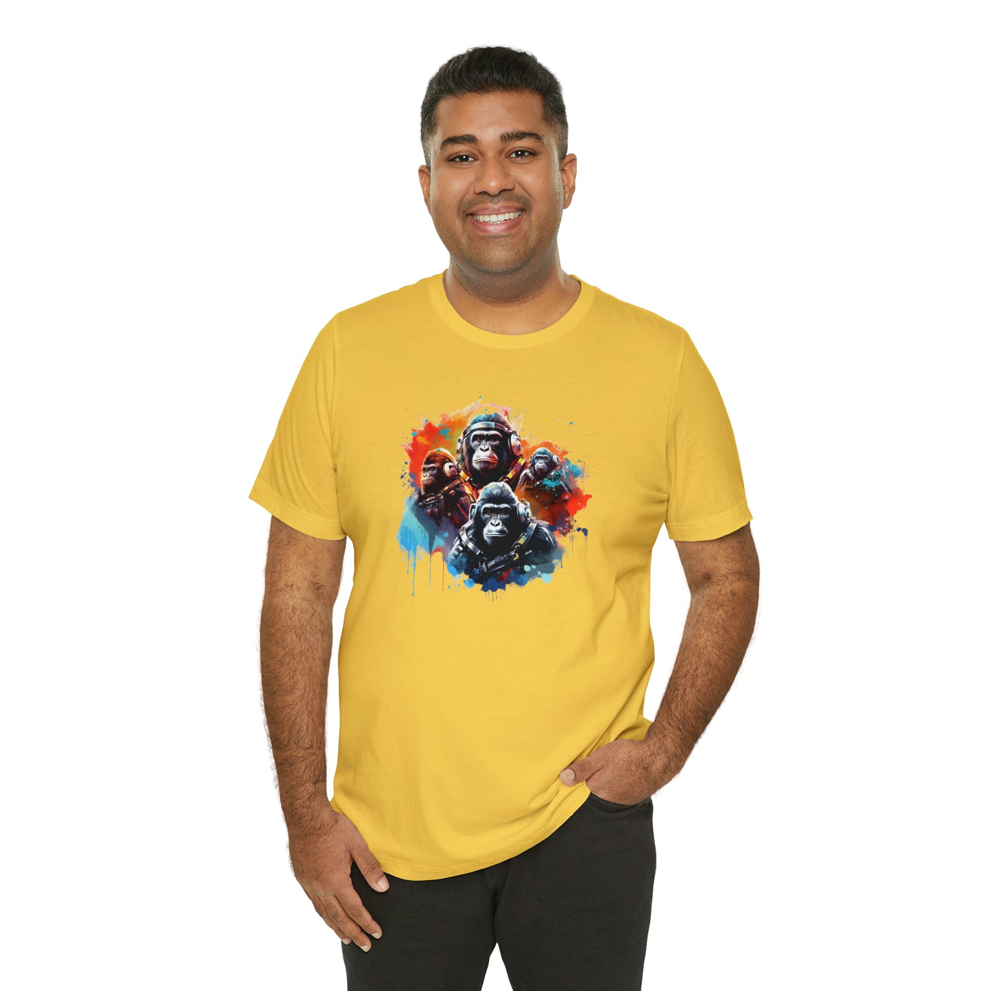 Gorillas in Space Unisex Jersey Short Sleeve Tee