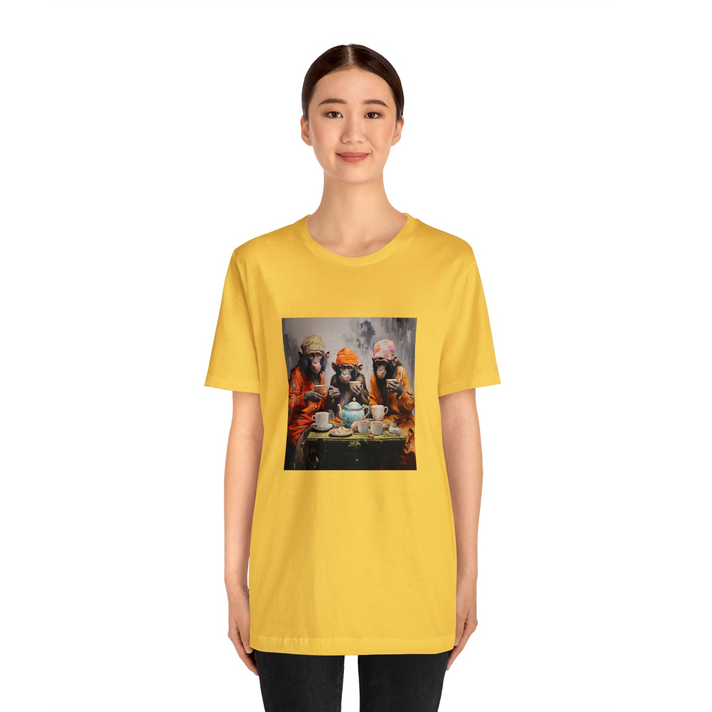 Sophisticated Monkey Tea Party Unisex Jersey Tee