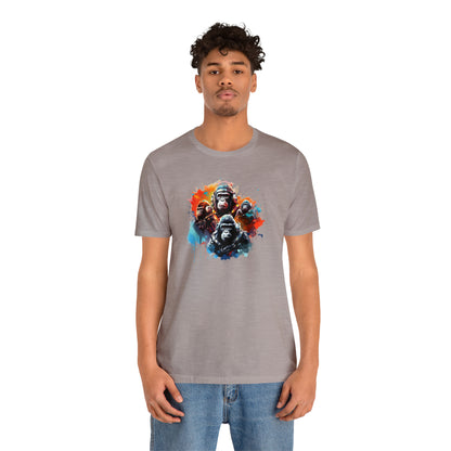 Gorillas in Space Unisex Jersey Short Sleeve Tee