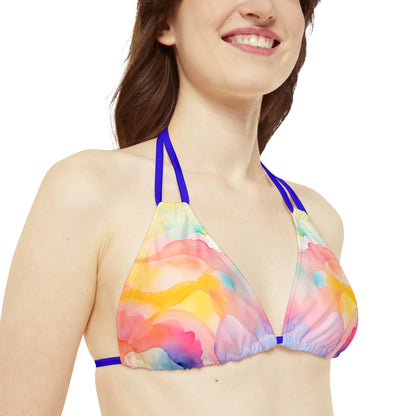 Watercolor Strappy Bikini Set