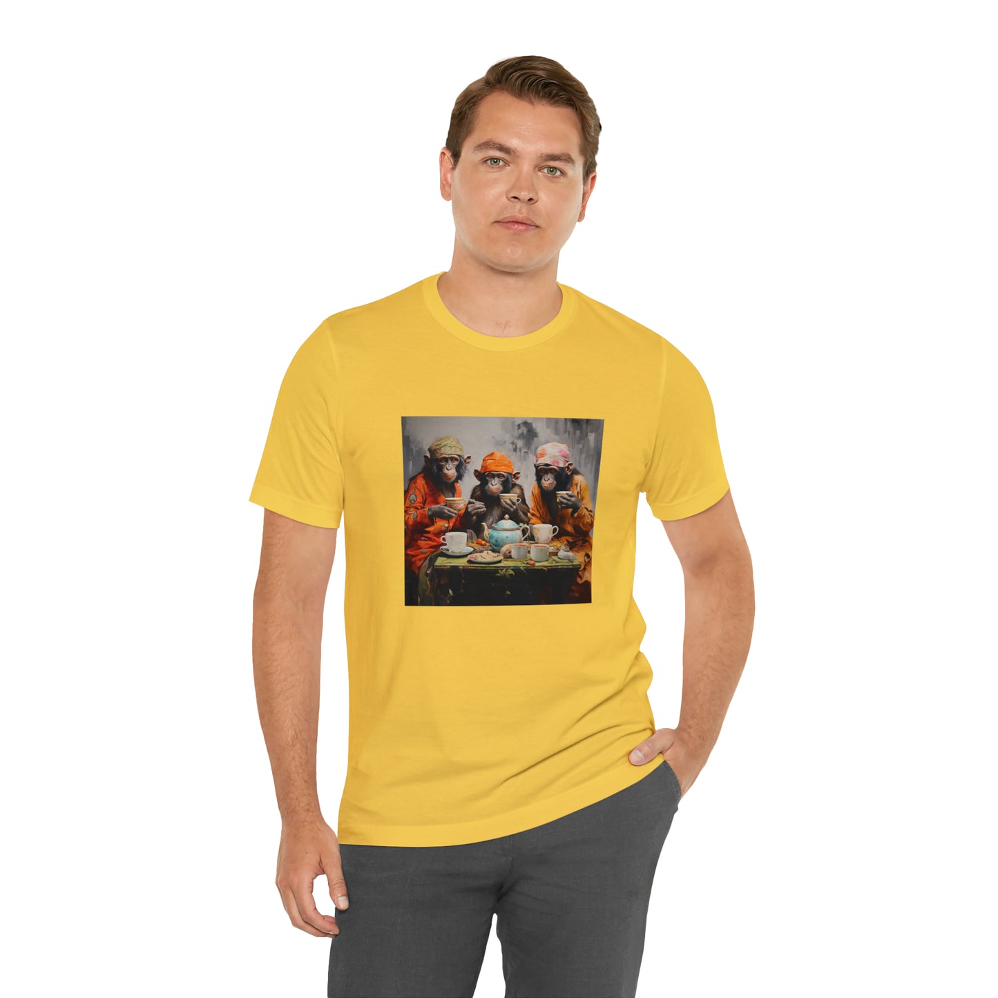 Sophisticated Monkey Tea Party Unisex Jersey Tee