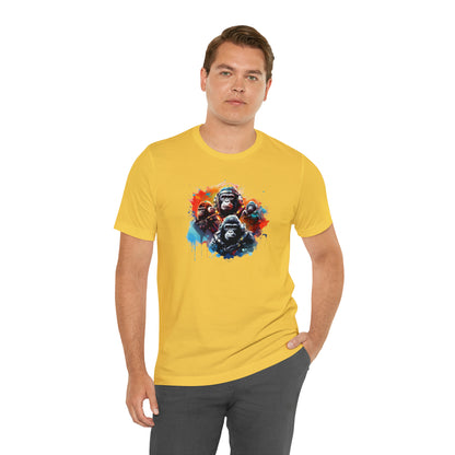 Gorillas in Space Unisex Jersey Short Sleeve Tee