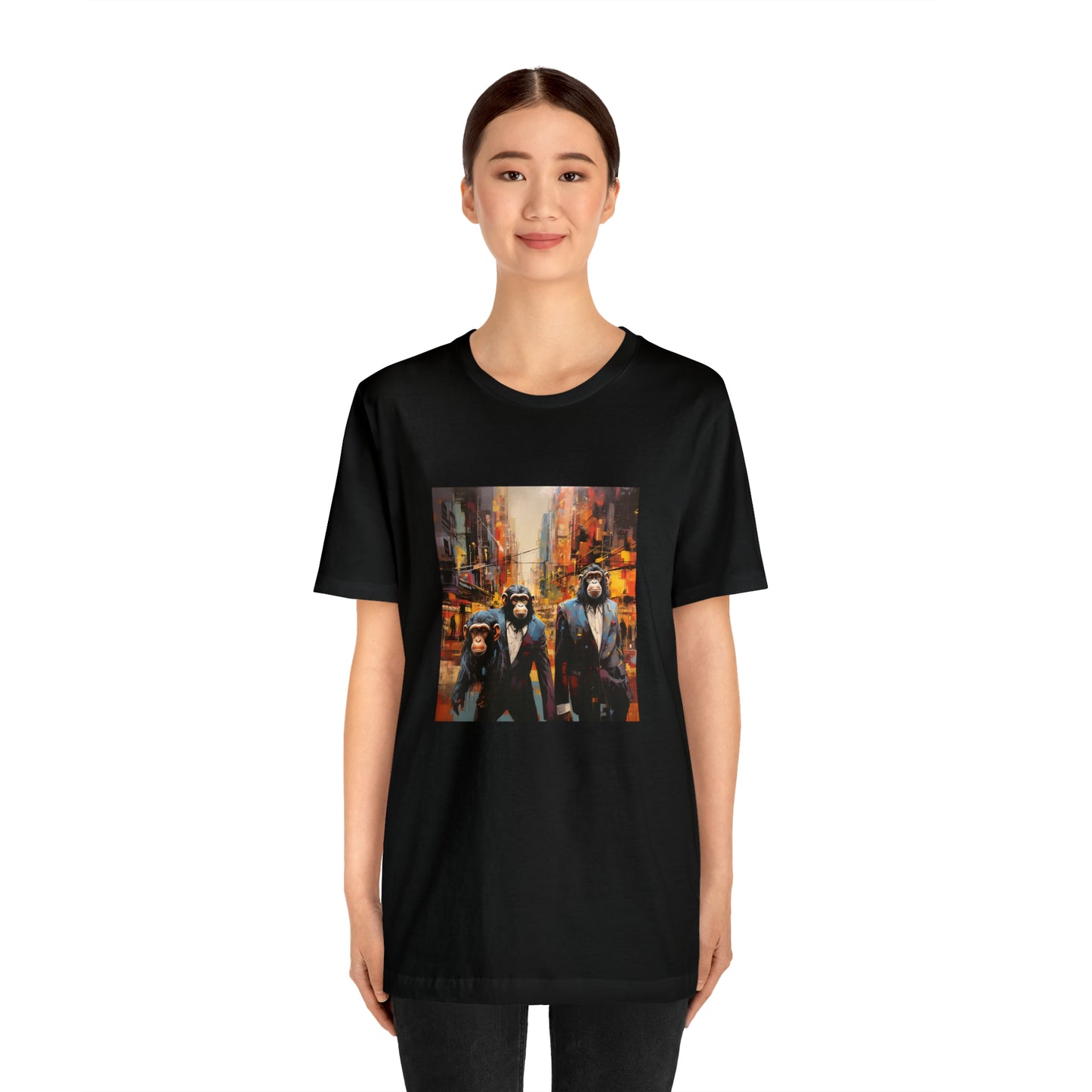 Apes in the City - Abstract Unisex Jersey Short Sleeve Tee