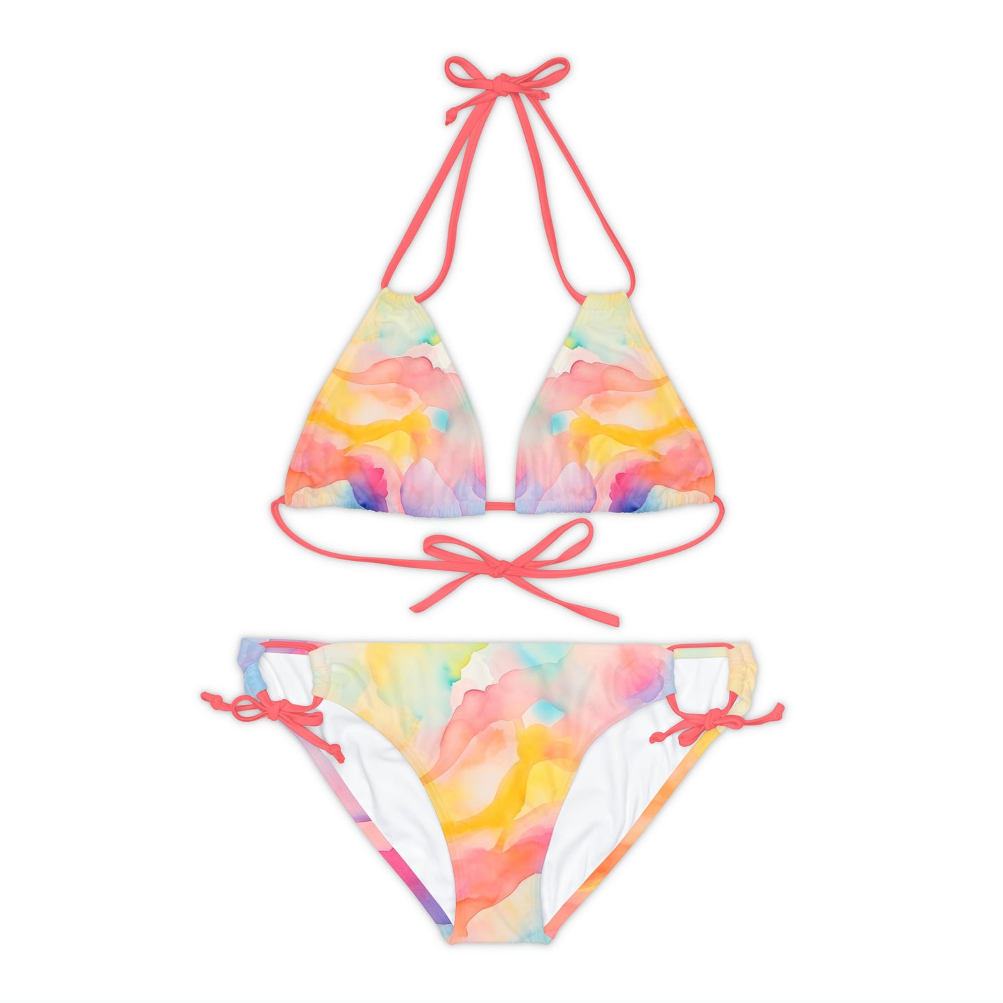 Watercolor Strappy Bikini Set