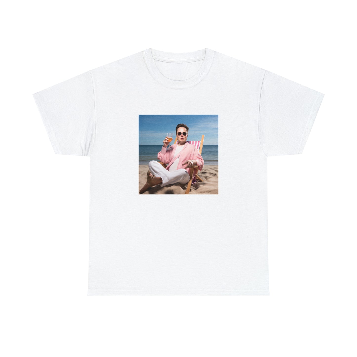 Elon Musk Beach Vibes Unisex Heavy Cotton Tee