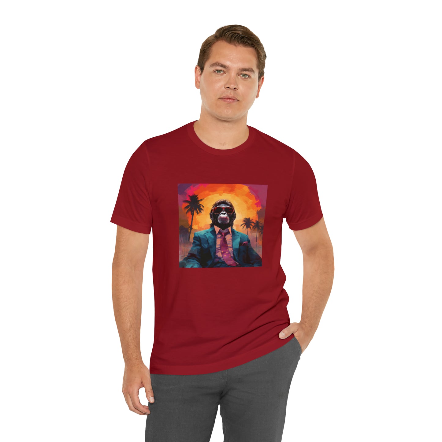 Miami Sunset Monkey Unisex Jersey Tee