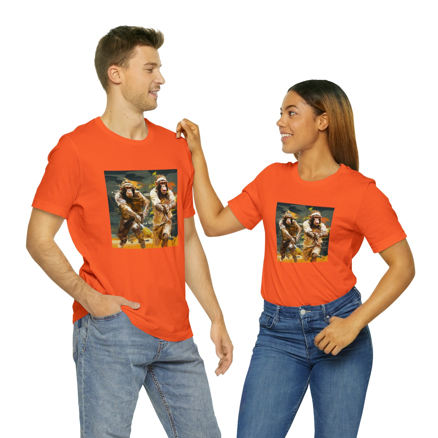 Monkey Tennis Match Unisex Jersey Short Sleeve Tee