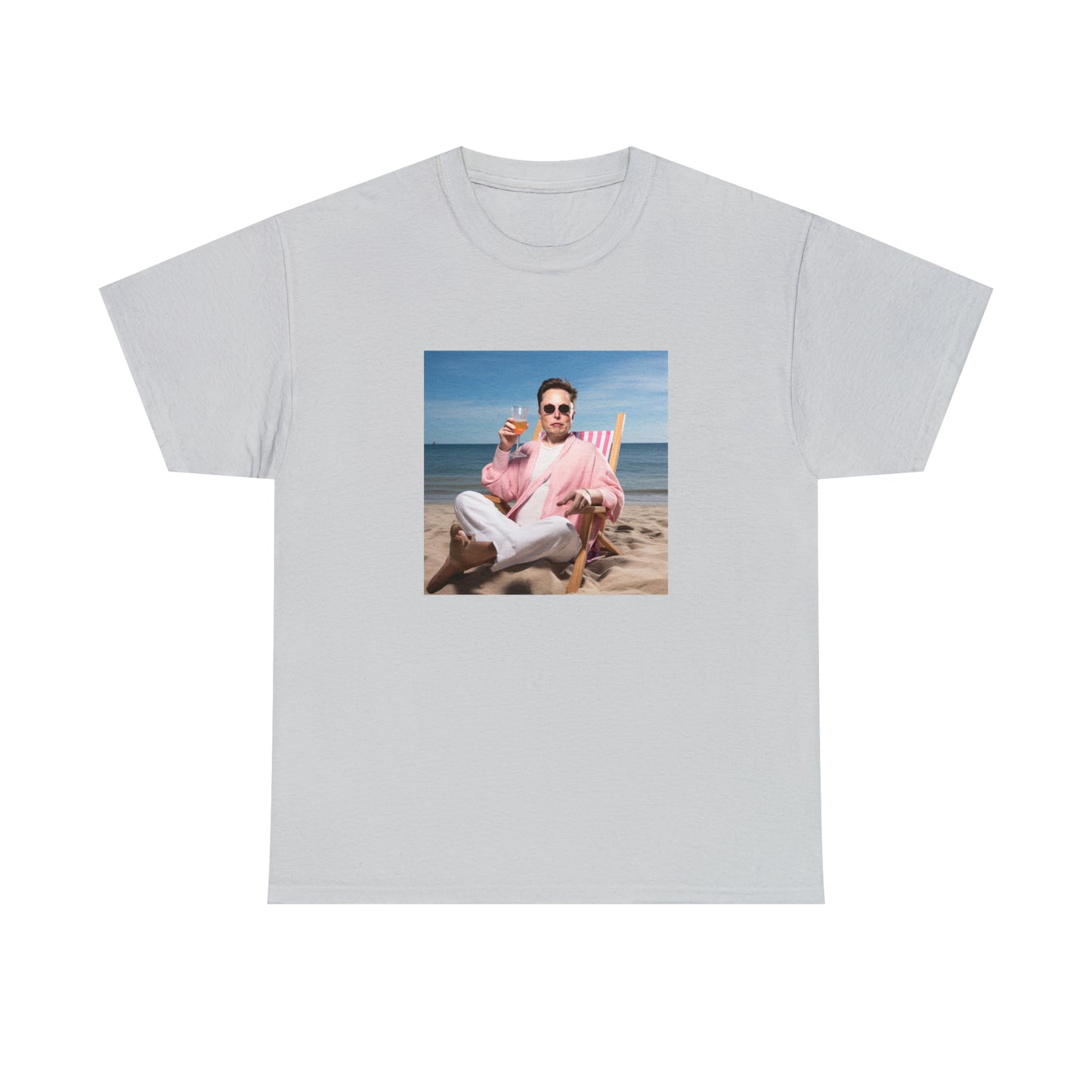 Elon Musk Beach Vibes Unisex Heavy Cotton Tee