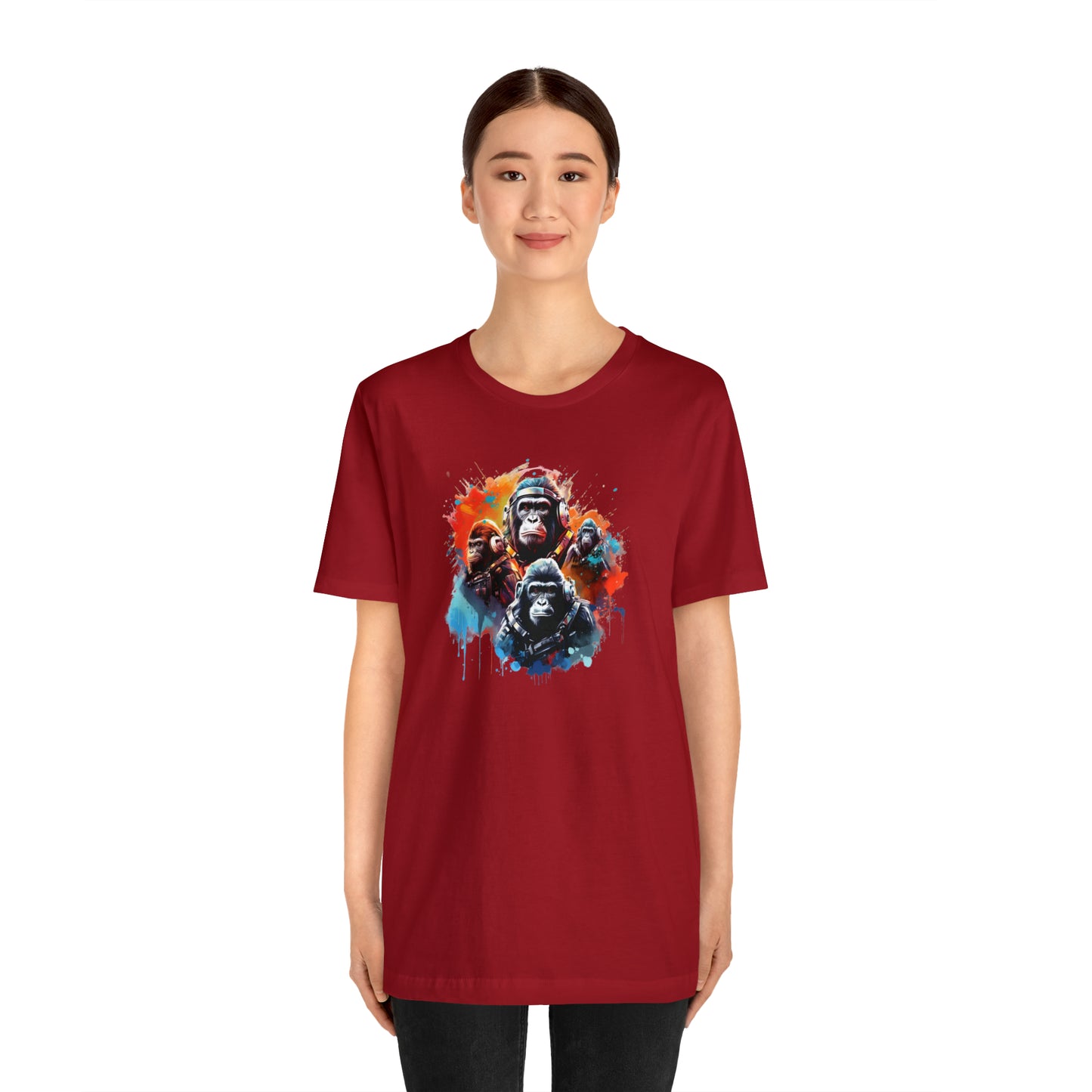 Gorillas in Space Unisex Jersey Short Sleeve Tee