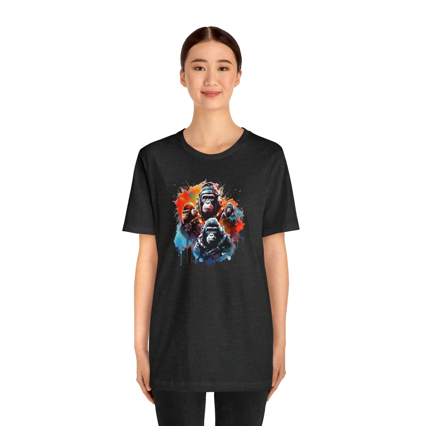 Gorillas in Space Unisex Jersey Short Sleeve Tee