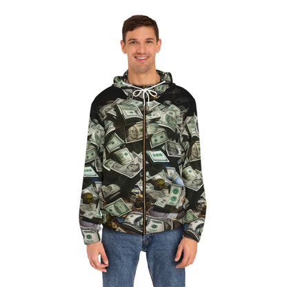 Men's Money Print Full-Zip Hoodie