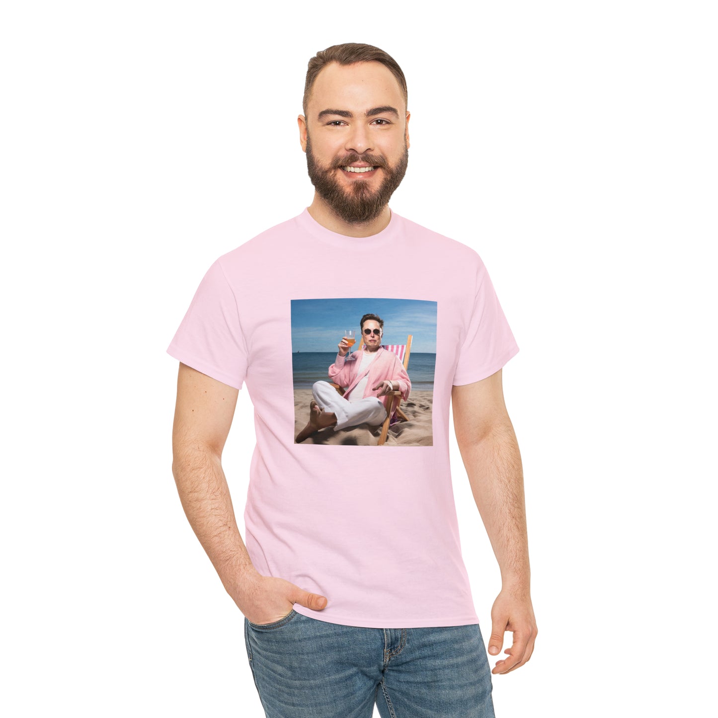 Elon Musk Beach Vibes Unisex Heavy Cotton Tee