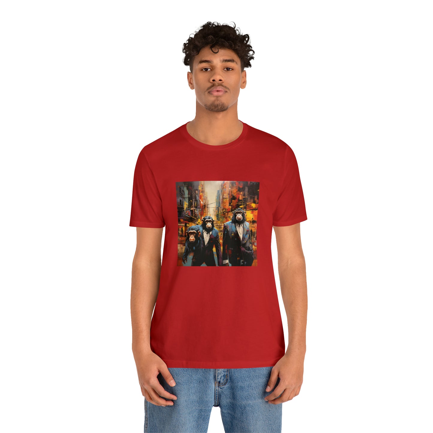 Apes in the City - Abstract Unisex Jersey Short Sleeve Tee