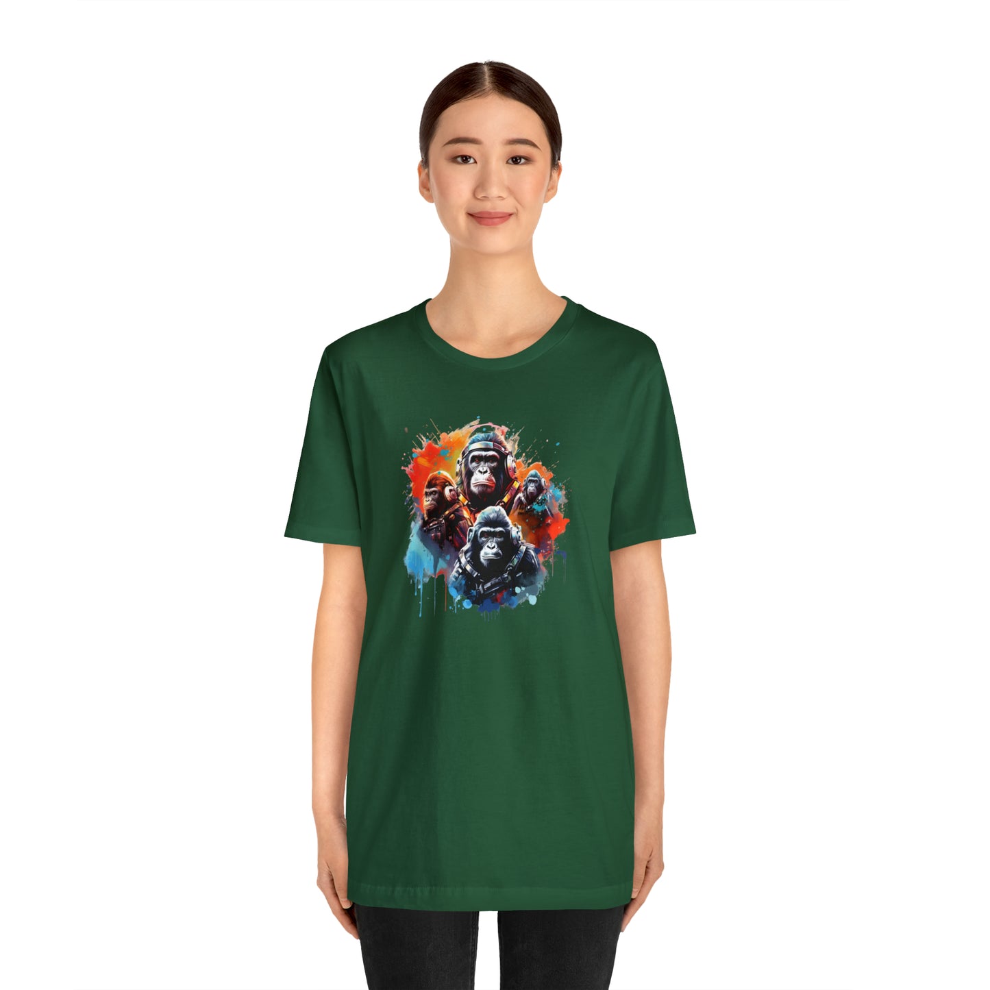 Gorillas in Space Unisex Jersey Short Sleeve Tee