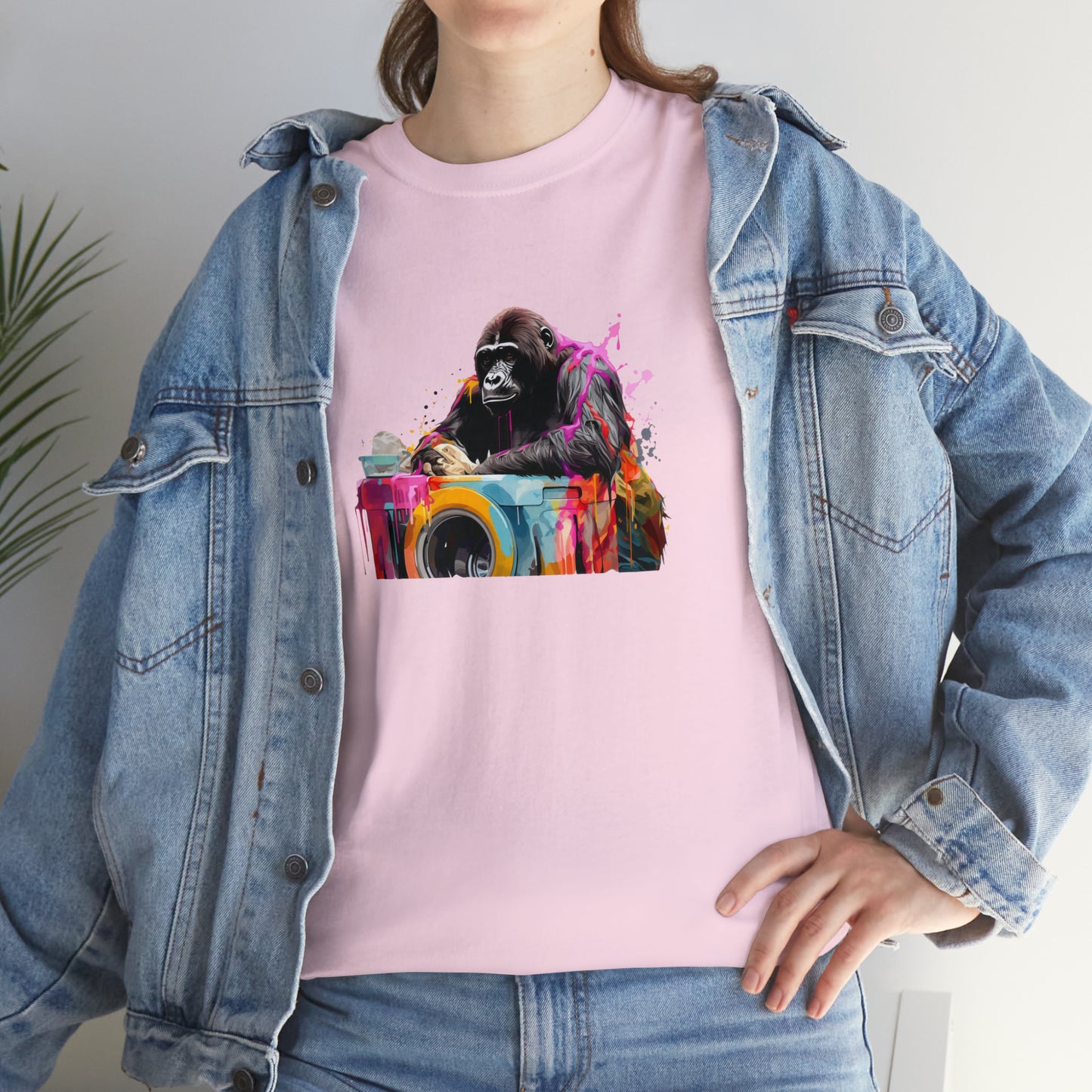 Gorilla Doing Laundry Unisex Heavy Cotton Tee