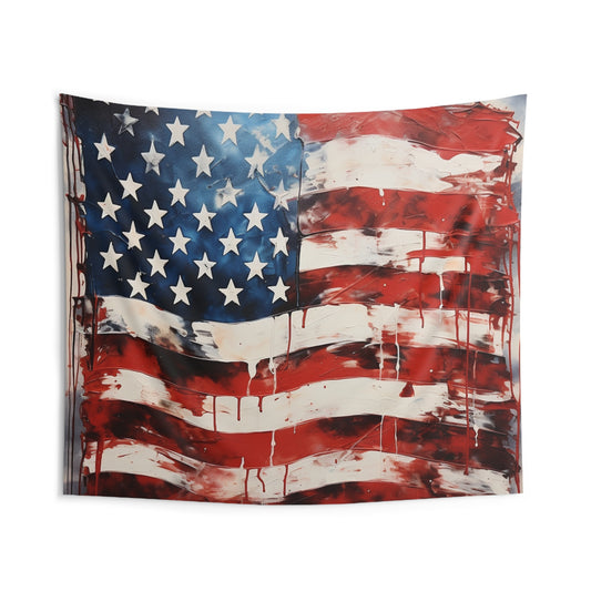 USA Flag Indoor Wall Tapestry - Patriotic Home Decor