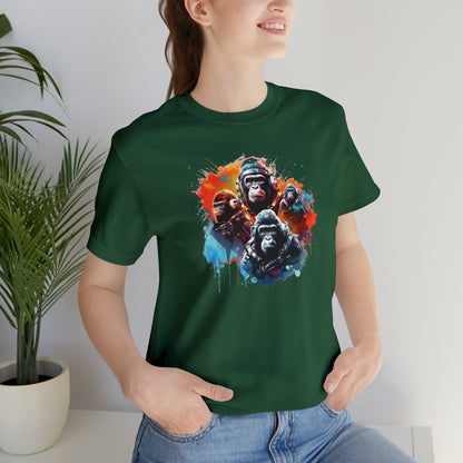 Gorillas in Space Unisex Jersey Short Sleeve Tee