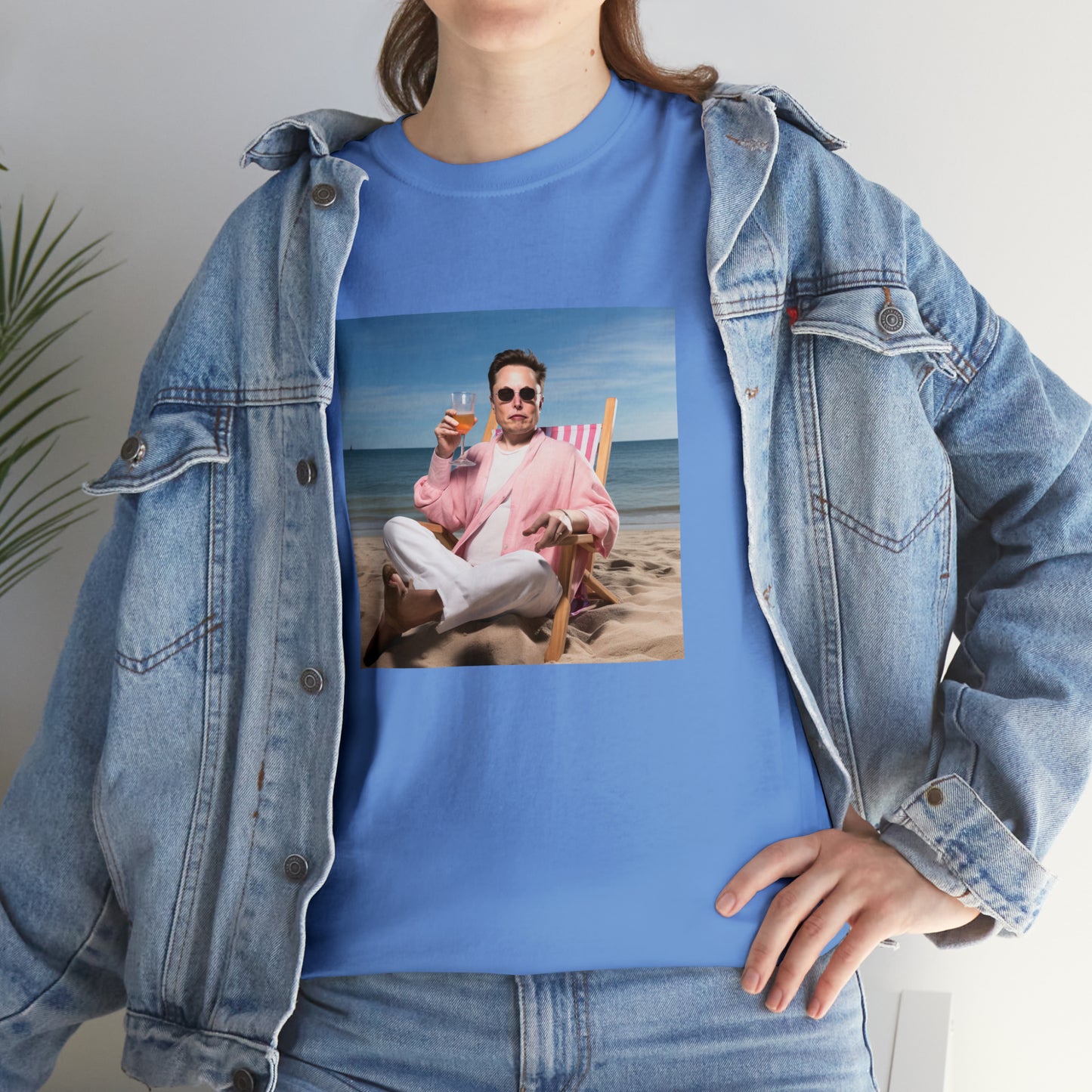 Elon Musk Beach Vibes Unisex Heavy Cotton Tee