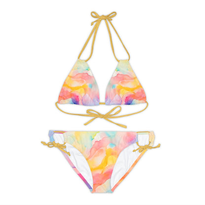 Watercolor Strappy Bikini Set