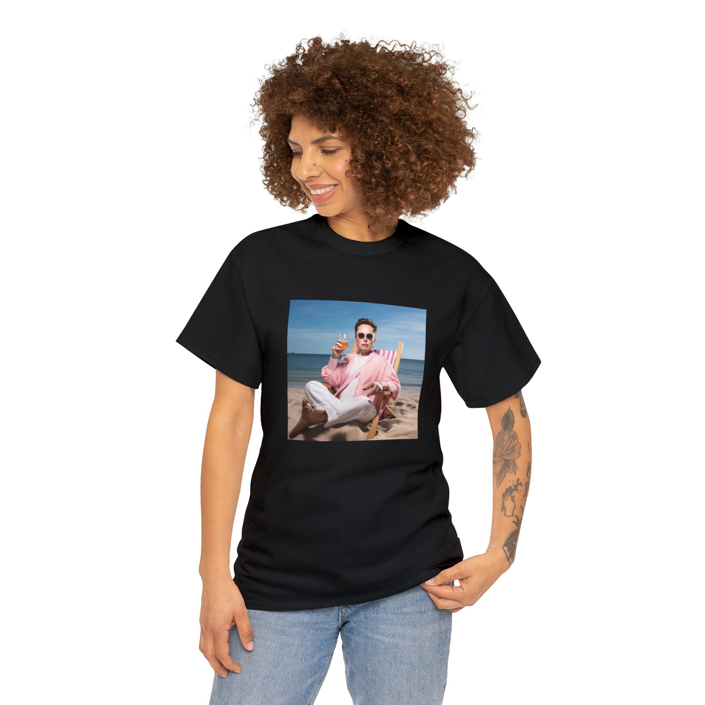 Elon Musk Beach Vibes Unisex Heavy Cotton Tee