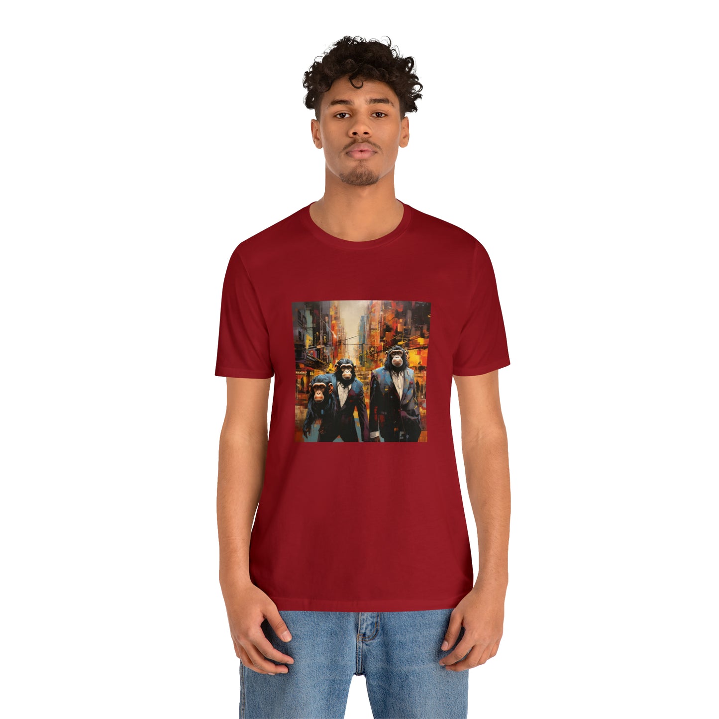 Apes in the City - Abstract Unisex Jersey Short Sleeve Tee