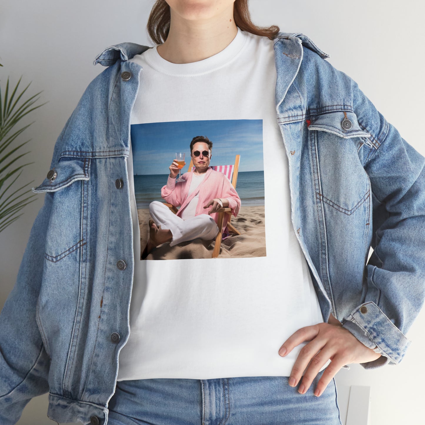 Elon Musk Beach Vibes Unisex Heavy Cotton Tee